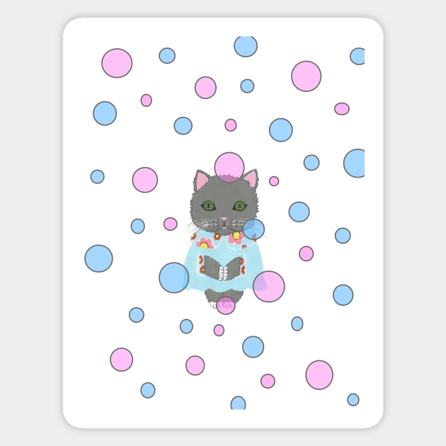 WHIMSICAL Cat For Cat Lover Sticker by SartorisArt1